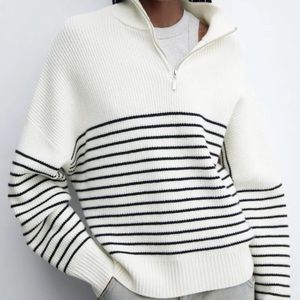 Mango sweater. NWT. Xl. Zip detail.